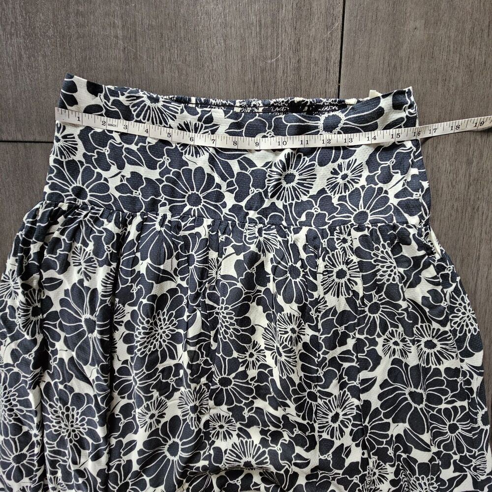Anthropologie Daisie Midi Skirt Size Medium Midnight Blue Boho Lined Rouched - Picture 4 of 10